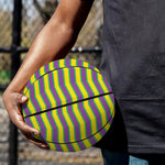 Mardi Gras Fat Tuesday Zigzag Print Basketball