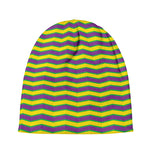 Mardi Gras Fat Tuesday Zigzag Print Beanie