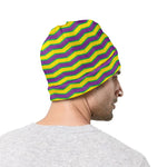 Mardi Gras Fat Tuesday Zigzag Print Beanie