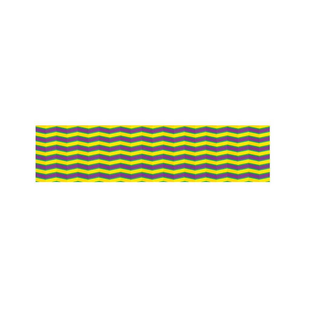 Mardi Gras Fat Tuesday Zigzag Print Bed Runner