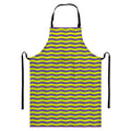 Mardi Gras Fat Tuesday Zigzag Print Bib Apron With Pocket