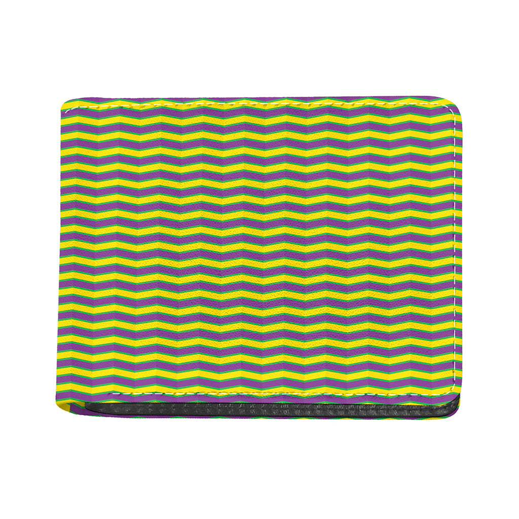Mardi Gras Fat Tuesday Zigzag Print Bifold Wallet