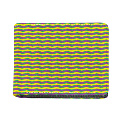 Mardi Gras Fat Tuesday Zigzag Print Bifold Wallet
