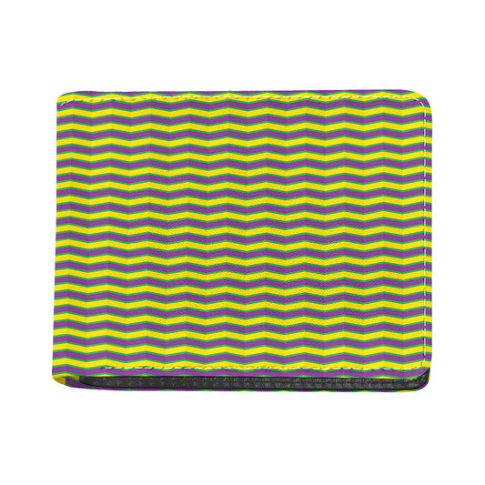 Mardi Gras Fat Tuesday Zigzag Print Bifold Wallet