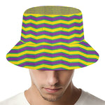 Mardi Gras Fat Tuesday Zigzag Print Bucket Hat