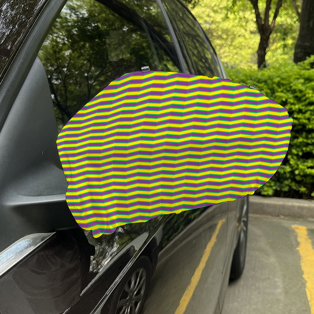 Mardi Gras Fat Tuesday Zigzag Print Car Side Mirror Covers