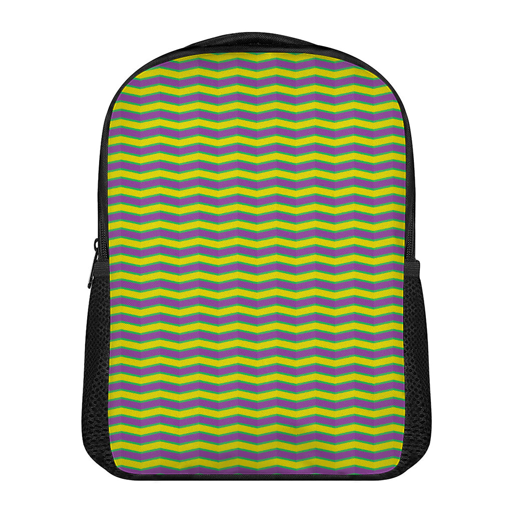 Mardi Gras Fat Tuesday Zigzag Print Casual Backpack