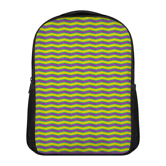Mardi Gras Fat Tuesday Zigzag Print Casual Backpack
