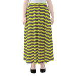Mardi Gras Fat Tuesday Zigzag Print Chiffon Maxi Skirt