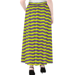 Mardi Gras Fat Tuesday Zigzag Print Chiffon Maxi Skirt