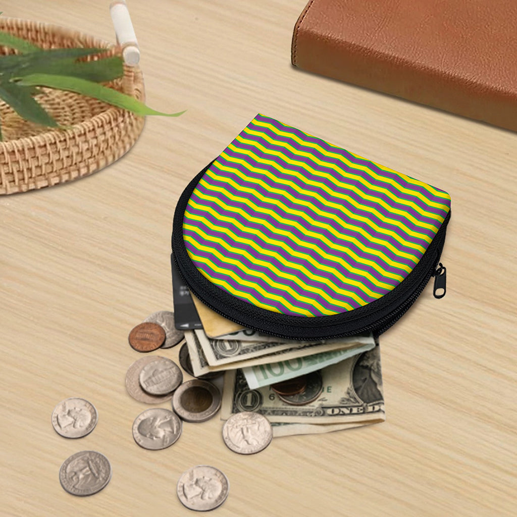 Mardi Gras Fat Tuesday Zigzag Print Coin Purse