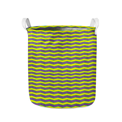 Mardi Gras Fat Tuesday Zigzag Print Collapsible Laundry Basket