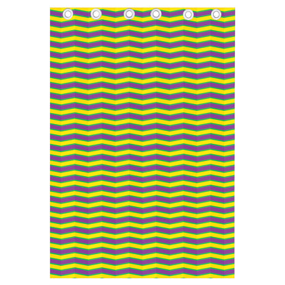 Mardi Gras Fat Tuesday Zigzag Print Curtain