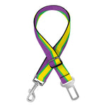 Mardi Gras Fat Tuesday Zigzag Print Dog Seat Belt