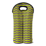Mardi Gras Fat Tuesday Zigzag Print Double Neoprene Wine Tote