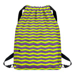 Mardi Gras Fat Tuesday Zigzag Print Drawstring Backpack