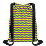 Mardi Gras Fat Tuesday Zigzag Print Drawstring Backpack