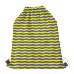 Mardi Gras Fat Tuesday Zigzag Print Drawstring Bag