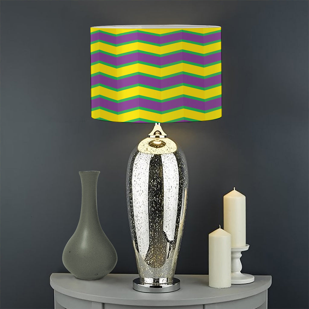 Mardi Gras Fat Tuesday Zigzag Print Drum Lamp Shade
