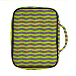 Mardi Gras Fat Tuesday Zigzag Print Front Pocket Bible Bag