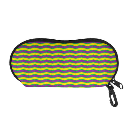 Mardi Gras Fat Tuesday Zigzag Print Glasses Case