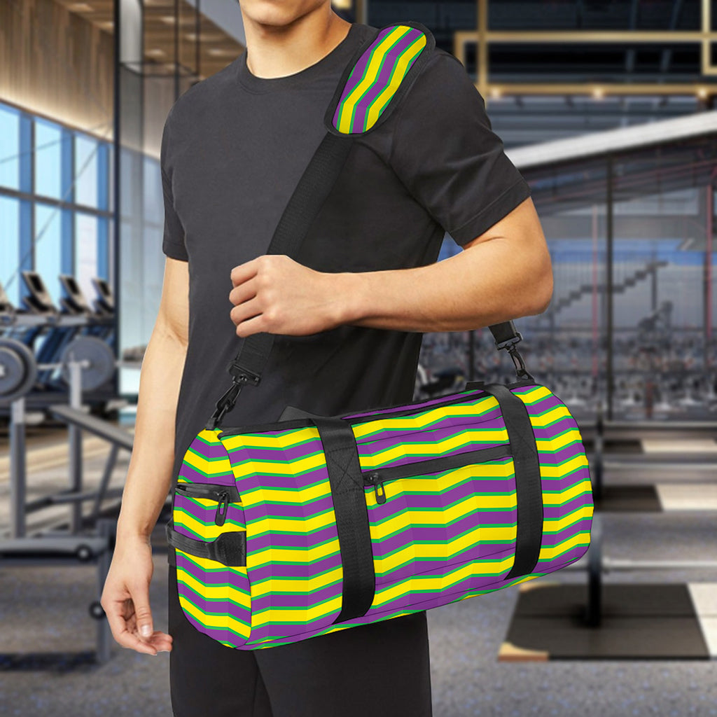 Mardi Gras Fat Tuesday Zigzag Print Gym Bag
