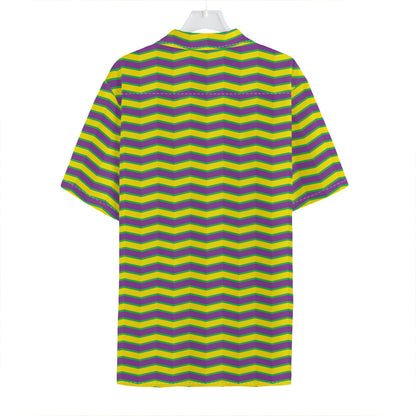 Mardi Gras Fat Tuesday Zigzag Print Hawaiian Shirt