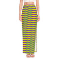 Mardi Gras Fat Tuesday Zigzag Print High Slit Maxi Skirt