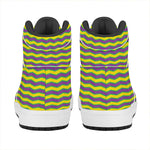 Mardi Gras Fat Tuesday Zigzag Print High Top Leather Sneakers