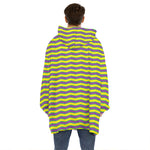 Mardi Gras Fat Tuesday Zigzag Print Hoodie Blanket