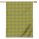 Mardi Gras Fat Tuesday Zigzag Print House Flag