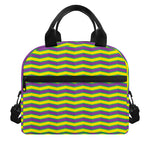 Mardi Gras Fat Tuesday Zigzag Print Insulated Lunch Bag