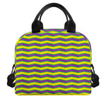 Mardi Gras Fat Tuesday Zigzag Print Insulated Lunch Bag