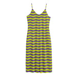 Mardi Gras Fat Tuesday Zigzag Print Jersey Midi Cami Dress