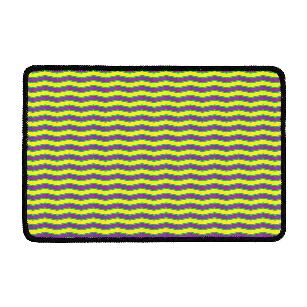 Mardi Gras Fat Tuesday Zigzag Print Kitchen Mat