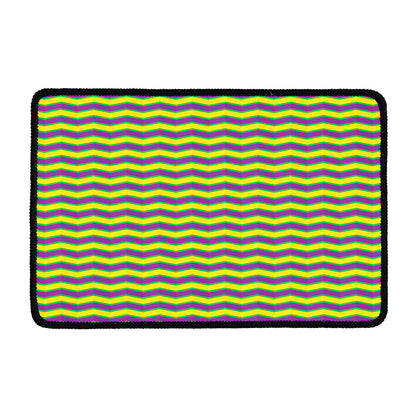 Mardi Gras Fat Tuesday Zigzag Print Kitchen Mat
