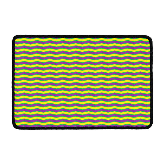 Mardi Gras Fat Tuesday Zigzag Print Kitchen Mat