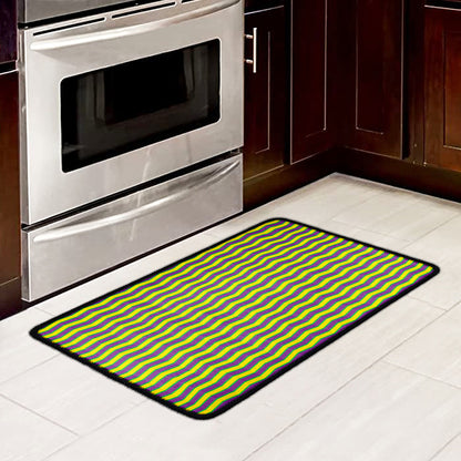 Mardi Gras Fat Tuesday Zigzag Print Kitchen Mat