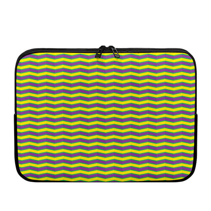 Mardi Gras Fat Tuesday Zigzag Print Laptop Sleeve