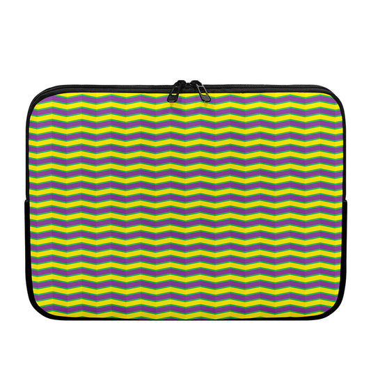 Mardi Gras Fat Tuesday Zigzag Print Laptop Sleeve