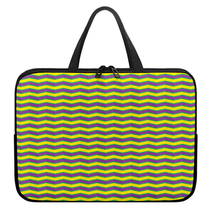 Mardi Gras Fat Tuesday Zigzag Print Laptop Sleeve With Handle