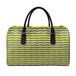 Mardi Gras Fat Tuesday Zigzag Print Leather Duffle Bag