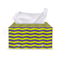 Mardi Gras Fat Tuesday Zigzag Print Leather Tissue Box Cover