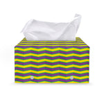Mardi Gras Fat Tuesday Zigzag Print Leather Tissue Box Cover