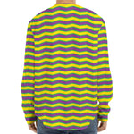 Mardi Gras Fat Tuesday Zigzag Print Long Sleeve Baseball Jersey