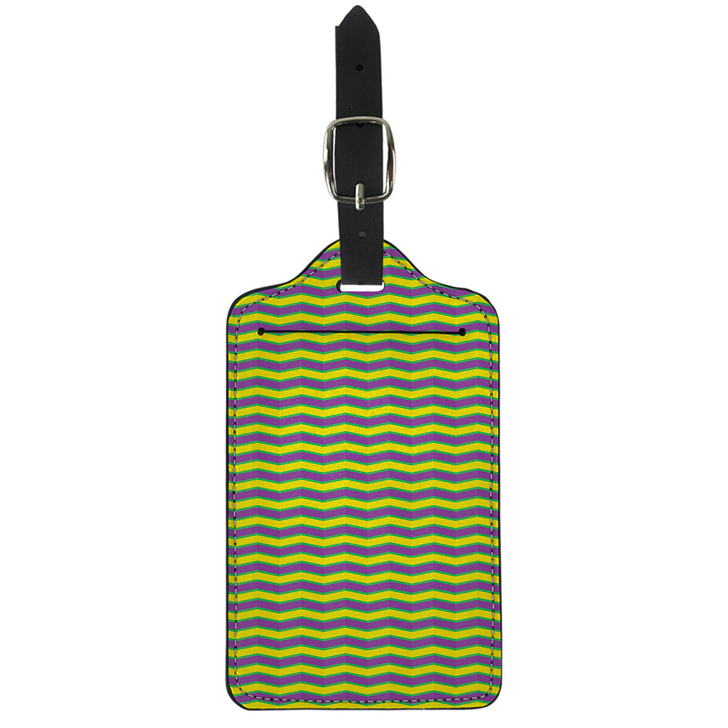 Mardi Gras Fat Tuesday Zigzag Print Luggage Tag