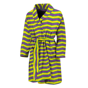 Mardi Gras Fat Tuesday Zigzag Print Men's Bathrobe