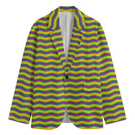 Mardi Gras Fat Tuesday Zigzag Print Men's Blazer