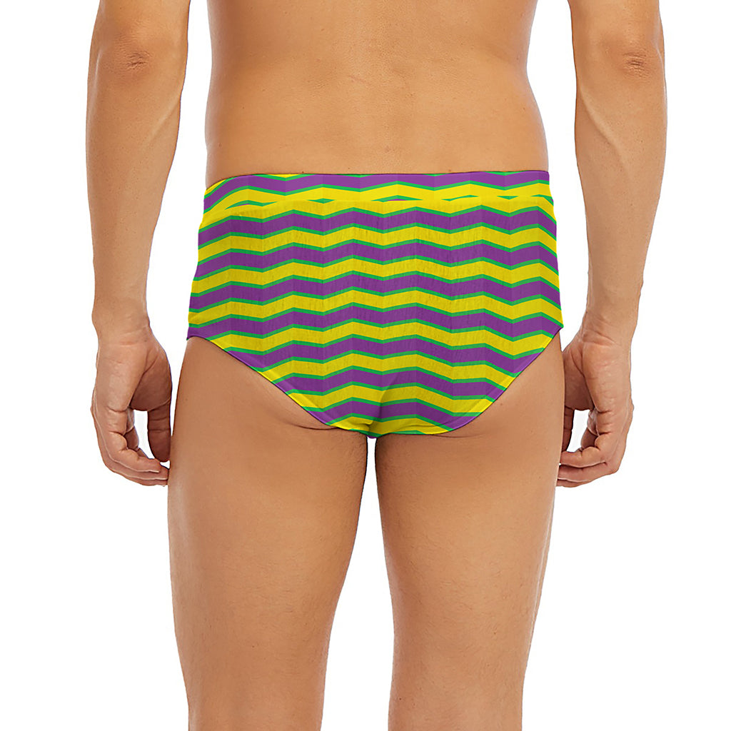 Mardi Gras Fat Tuesday Zigzag Print Men's Briefs