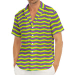 Mardi Gras Fat Tuesday Zigzag Print Men's Deep V-Neck Shirt